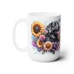 Chesapeake Bay Retriever in Flowers 15oz Mug - Left