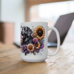 Chesapeake Bay Retriever in Flowers 15oz Mug - Lifestyle