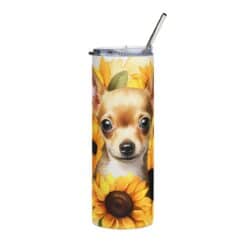 Chihuahua Amongst the Sunflowers 20oz Tumbler - Front