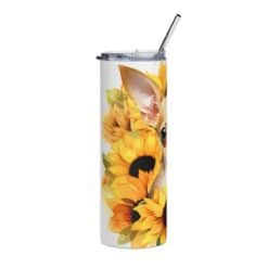 Chihuahua Amongst the Sunflowers 20oz Tumbler - Left