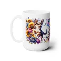 Chihuahua in Flowers 15oz Mug - Left