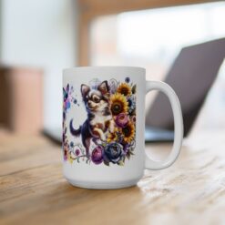 Chihuahua in Flowers 15oz Mug - Lifestyle
