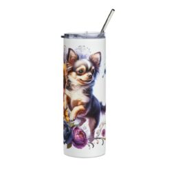 Chihuahua in Flowers 20oz Tumbler - Front
