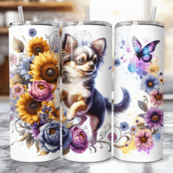 Chihuahua in Flowers 20oz Tumbler - Lifestyle