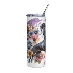 Chinese Crested in Flowers 20oz Tumbler - Left