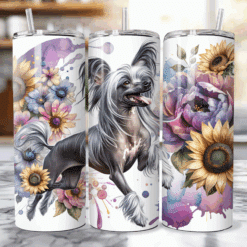 Chinese Crested in Flowers 20oz Tumbler - Lifestyle