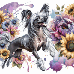 Chinese Crested in Flowers 20oz Tumbler - Render