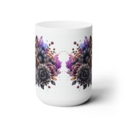 Chocolate Chihuahua in Flowers 15oz Mug - Front