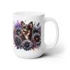 Chocolate Chihuahua in Flowers 15oz Mug - Right