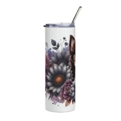 Chocolate Chihuahua in Flowers 20oz Tumbler - Left