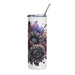 Chocolate Chihuahua in Flowers 20oz Tumbler - Right