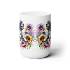 Clumber Spaniel in Flowers 15oz Mug - Front