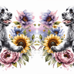 Clumber Spaniel in Flowers 15oz Mug - Render