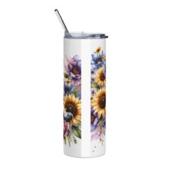 Clumber Spaniel in Flowers 20oz Tumbler - Back