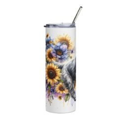 Clumber Spaniel in Flowers 20oz Tumbler - Left