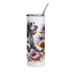Clumber Spaniel in Flowers 20oz Tumbler - Right
