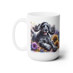 Cocker Spaniel in Flowers 15oz Mug - Left