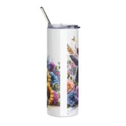 Cocker Spaniel in Flowers 20oz Tumbler - Back