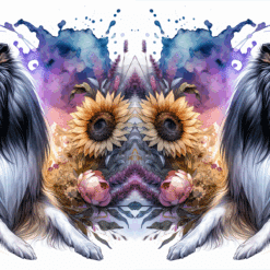 Collie in Flowers 15oz Mug - Render