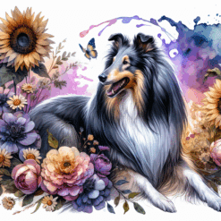 Collie in Flowers 20oz Tumbler - Render