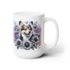 Corgi in Flowers 15oz Mug - Right