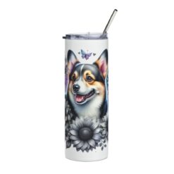 Corgi in Flowers 20oz Tumbler - Front