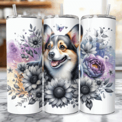 Corgi in Flowers 20oz Tumbler - Lifestyle
