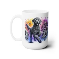 Curly-Coated Retriever in Flowers 15oz Mug - Left