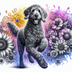 Curly-Coated Retriever in Flowers 20oz Tumbler - Render