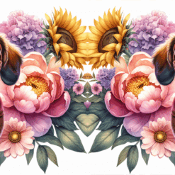 Dachshund in Flowers 15oz Mug - Render