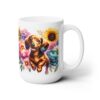 Dachshund in Flowers 15oz Mug - Right