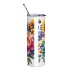 Dachshund in Flowers 20oz Tumbler - Back