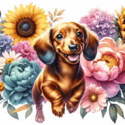 Dachshund in Flowers 20oz Tumbler - Render