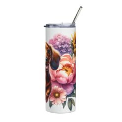 Dachshund in Flowers 20oz Tumbler - Right