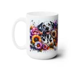 Dalmatian in Flowers 15oz Mug - Left