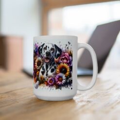 Dalmatian in Flowers 15oz Mug - Lifestyle