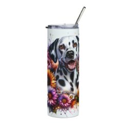Dalmatian in Flowers 20oz Tumbler - Front