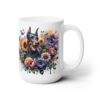 Doberman Pinscher in Flowers 15oz Mug - Right