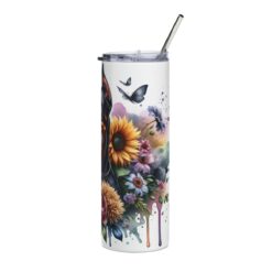 Doberman Pinscher in Flowers 20oz Tumbler - Right