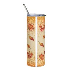 Dog in Fall with Leaves 20oz Tumbler - Back