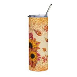 Dog in Fall with Leaves 20oz Tumbler - Right