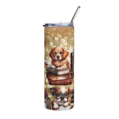Dogs with Books 20oz Tumbler - Front
