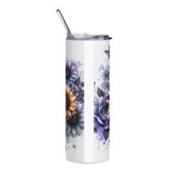 Dogue de Bordeaux in Flowers 20oz Tumbler - Back