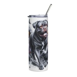Dogue de Bordeaux in Flowers 20oz Tumbler - Front