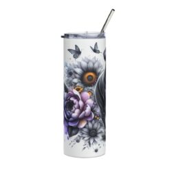 Dogue de Bordeaux in Flowers 20oz Tumbler - Left