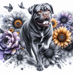 Dogue de Bordeaux in Flowers 20oz Tumbler - Render