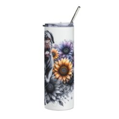 Dogue de Bordeaux in Flowers 20oz Tumbler - Right