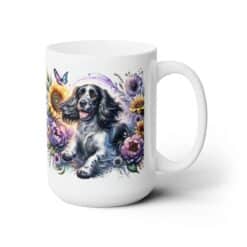 English Springer Spaniel in Flowers 15oz Mug - Right