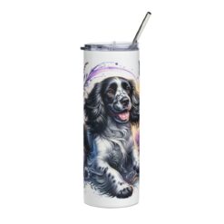 English Springer Spaniel in Flowers 20oz Tumbler - Front