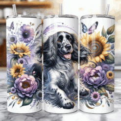 English Springer Spaniel in Flowers 20oz Tumbler - Lifestyle